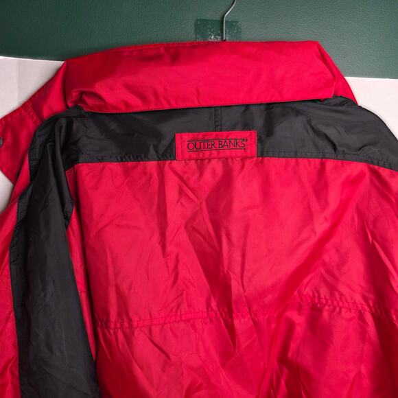 Outer Banks, Budweiser Embroidered Red Full Zip Coat W/ Hidden Hood, XXL Men's - Picture 7 of 10